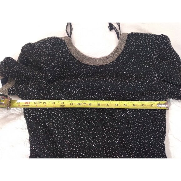 Vtg. Stenay MidCentury Style Silk Shell Beaded Formal Cocktail Midi Dress Sz 8 - Picture 4 of 16